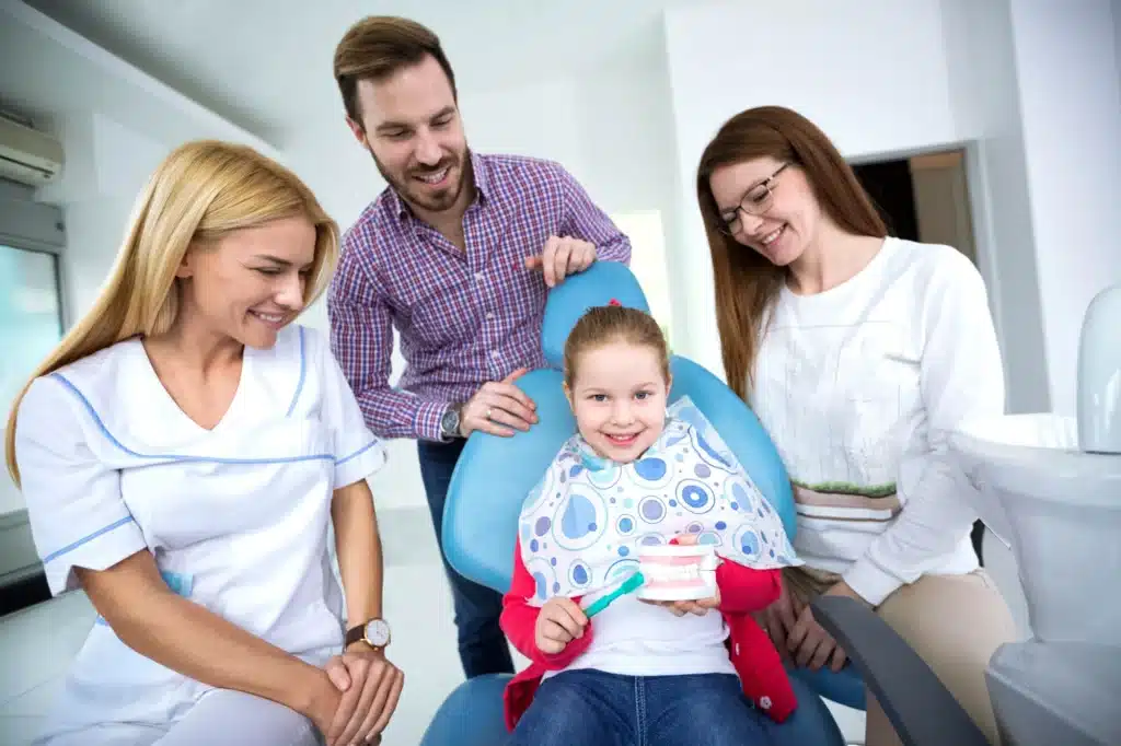 Kid having her dental check up family dentistry brownstown mi
