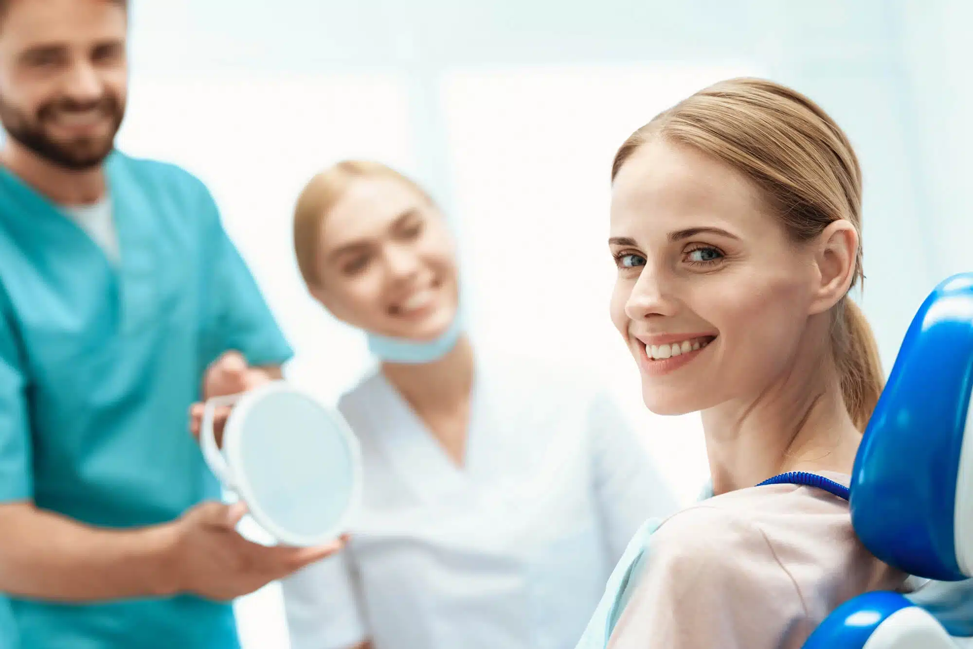 Smiling-with-dentist-in-woodhaven-mi