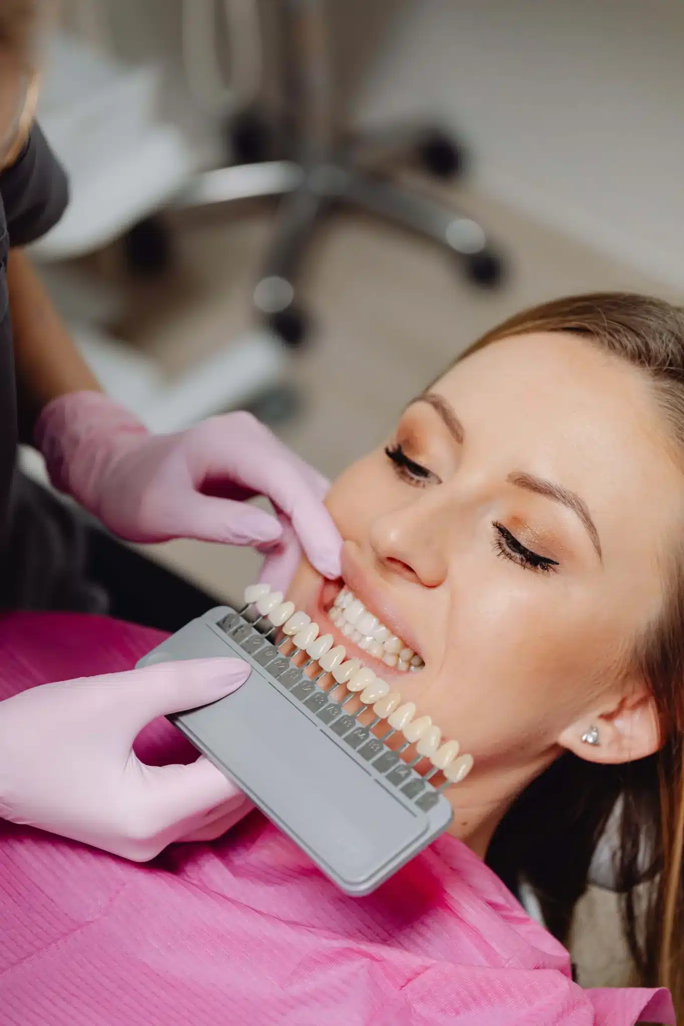 brownstown cosmetic dentist Comparing teeth shade